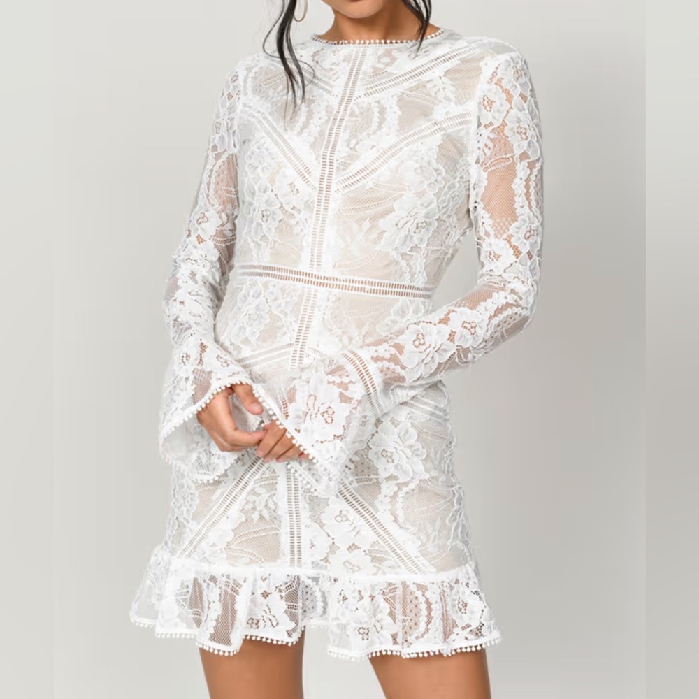 Off-White lace open-back dress